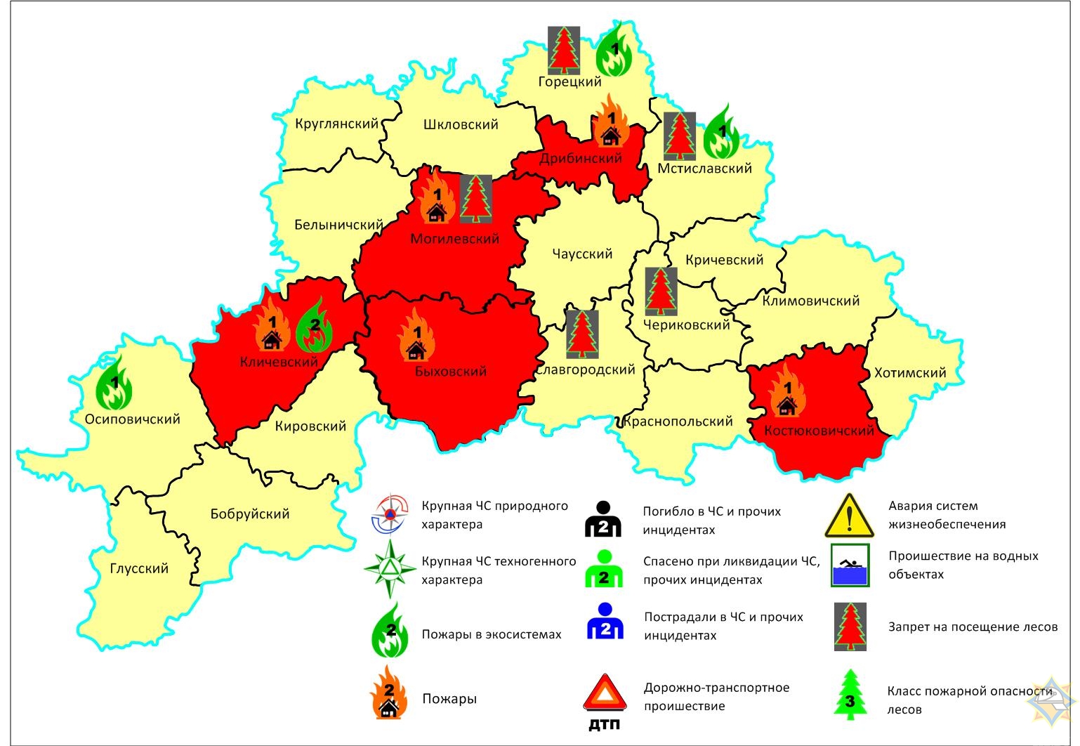 Карта дрибинского района